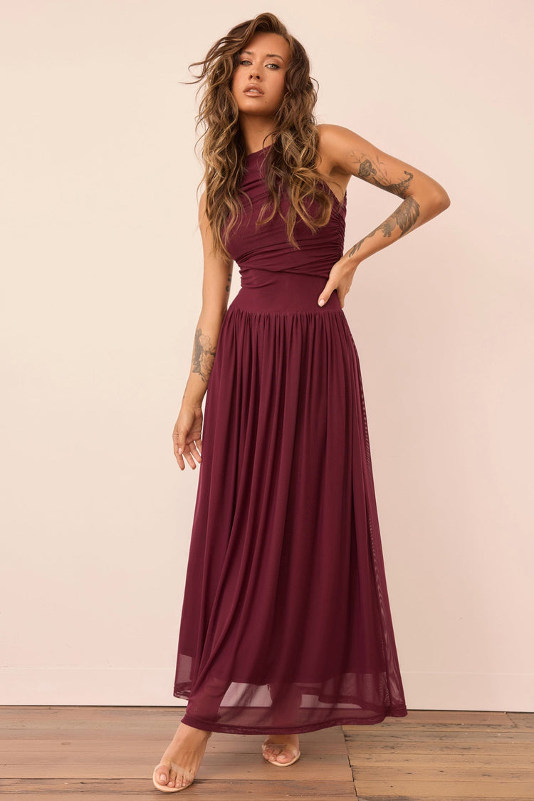Painters Garden Maxi Dress - Plum for women