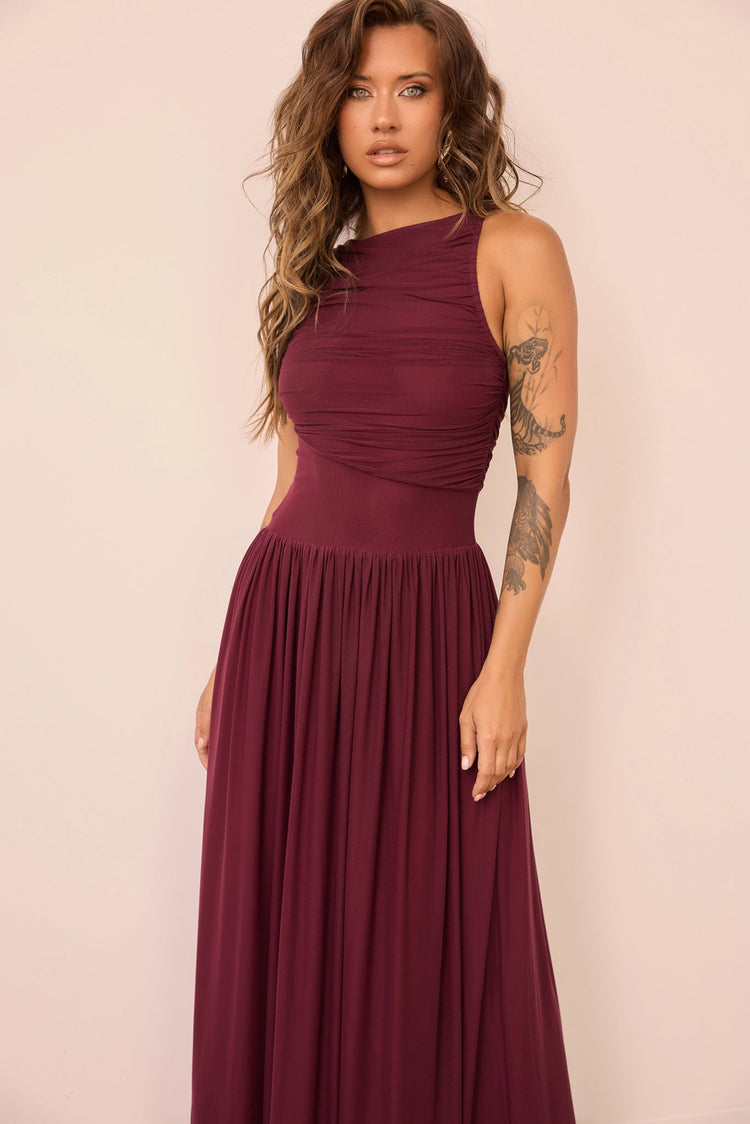 Painters Garden Maxi Dress - Plum for women