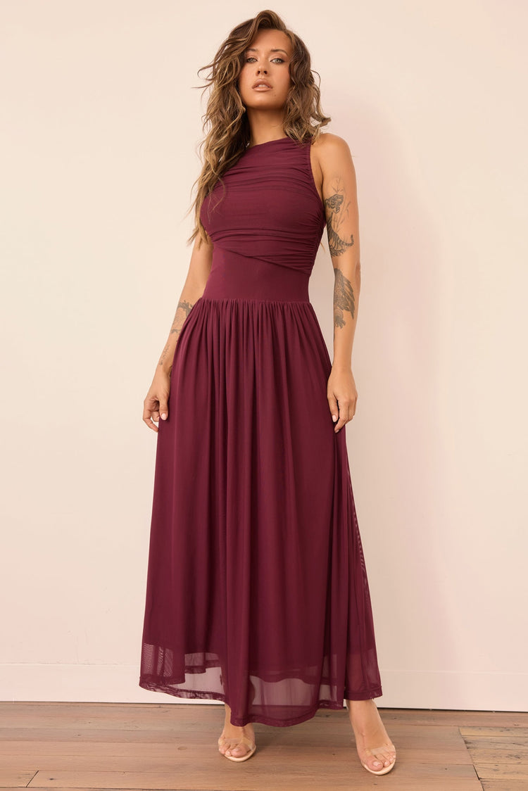 Painters Garden Maxi Dress - Plum for women