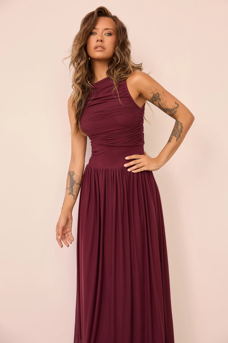Painters Garden Maxi Dress - Plum for women