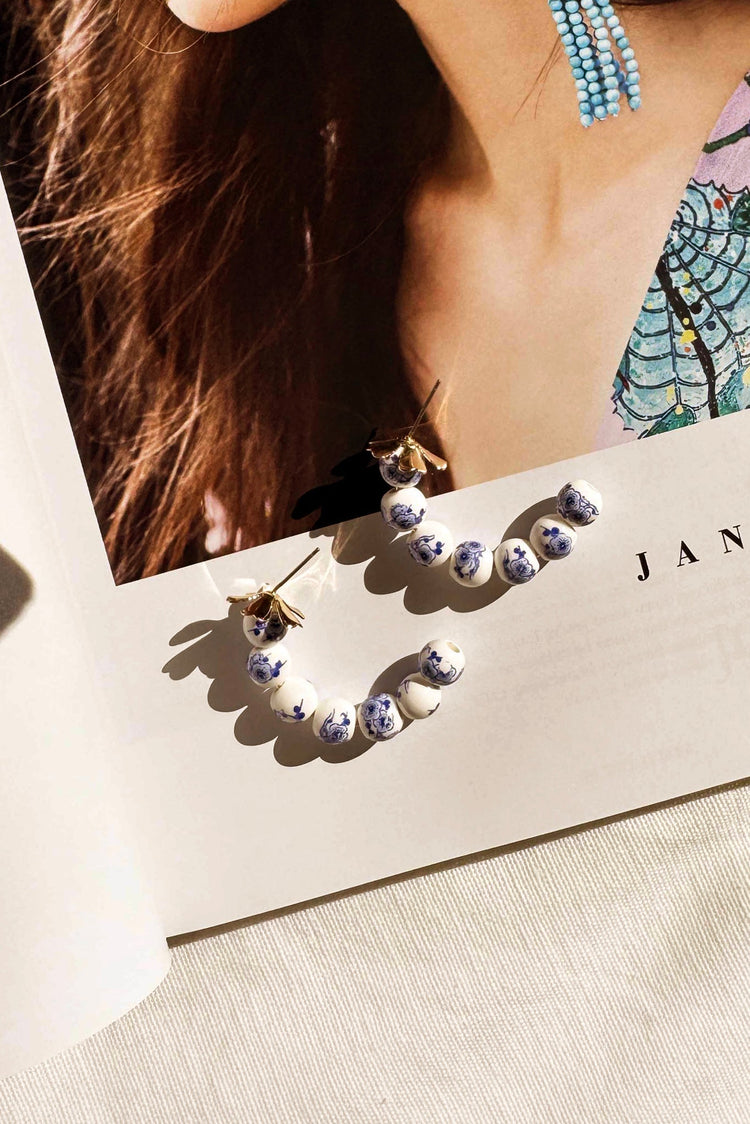 Porcelain Muse Earrings - China Blue for women