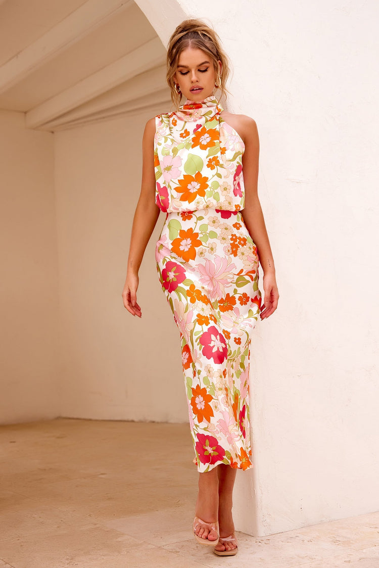 Real Love Midi Dress - Red Multi for women