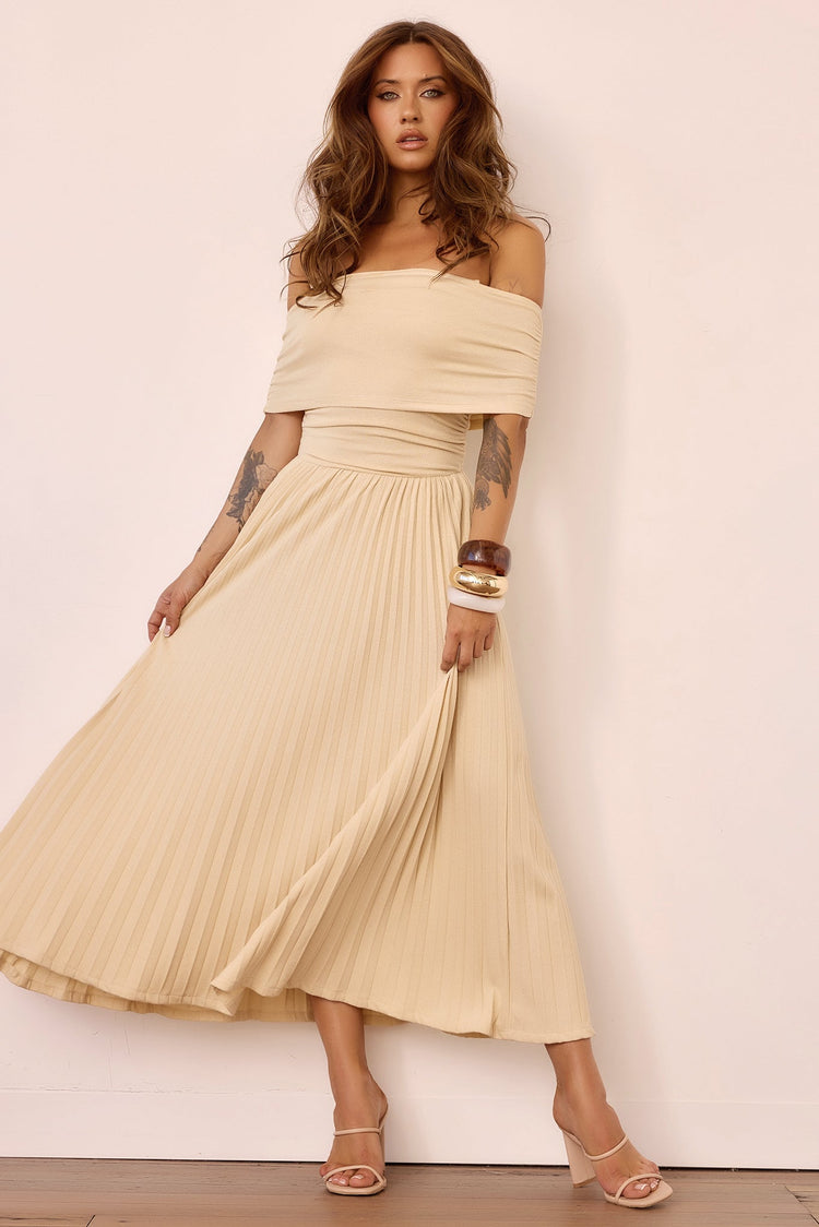 Refined Edge Jersey Maxi Dress - Beige for women