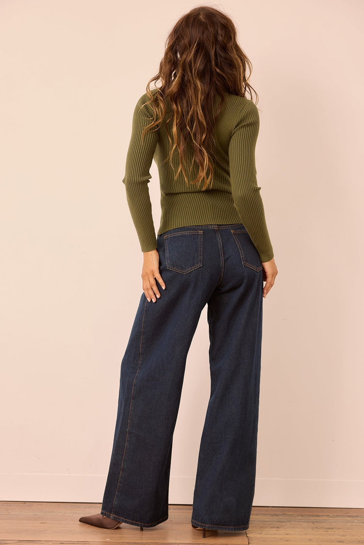 Ridgeway Knit Top - Moss for women