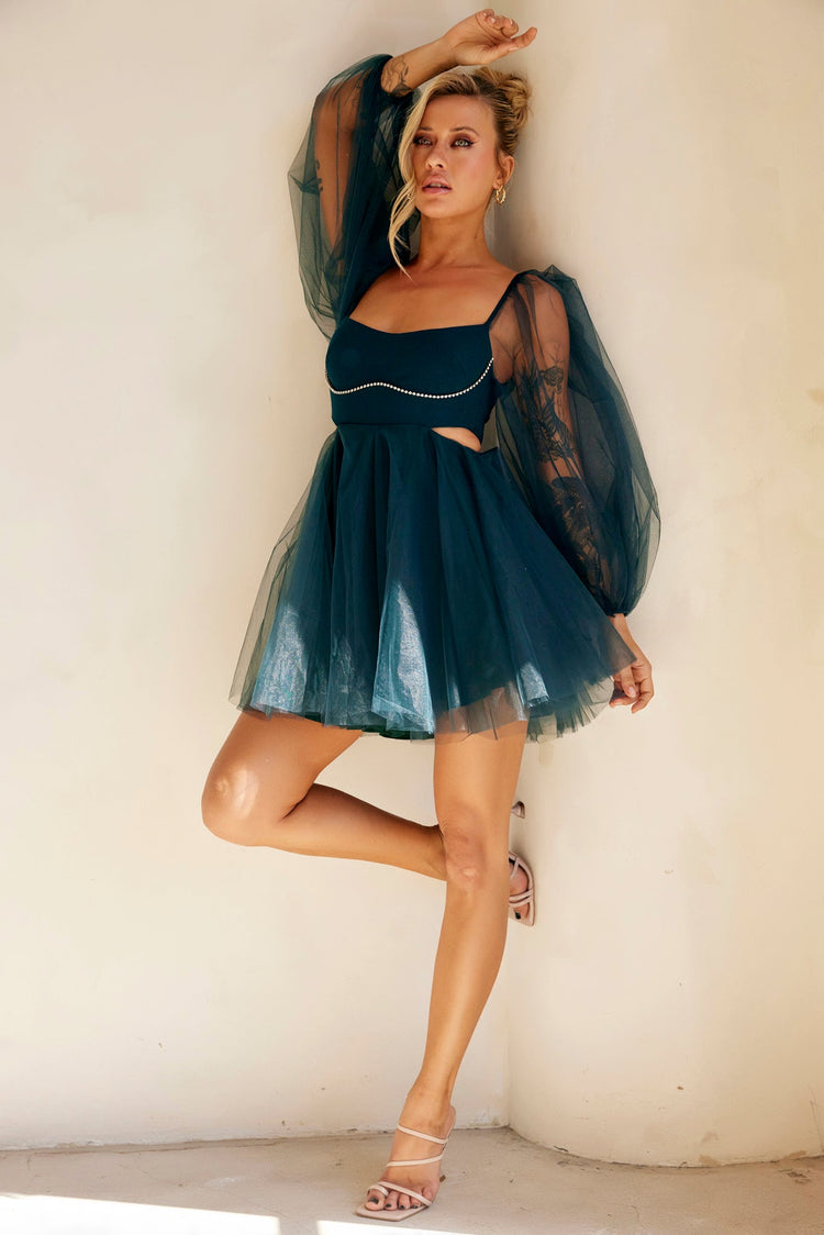 Saint Malo Mini Dress - Forest Green for women