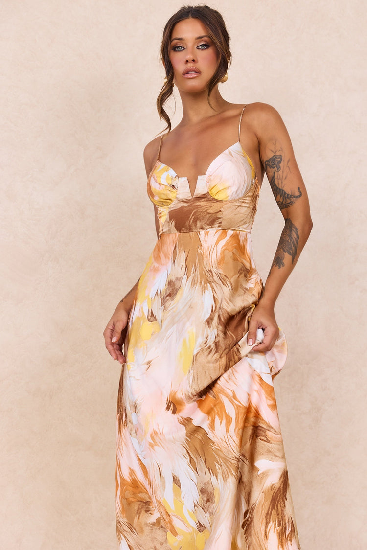 Send Love Maxi Dress - Orange Multi for women