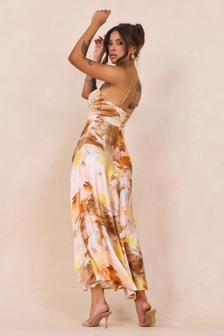 Send Love Maxi Dress - Orange Multi for women