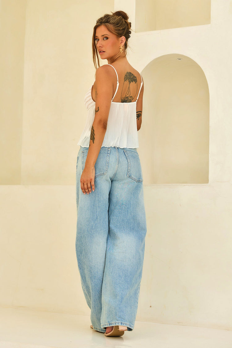 Soft Moonlit Chiffon Top - White for women