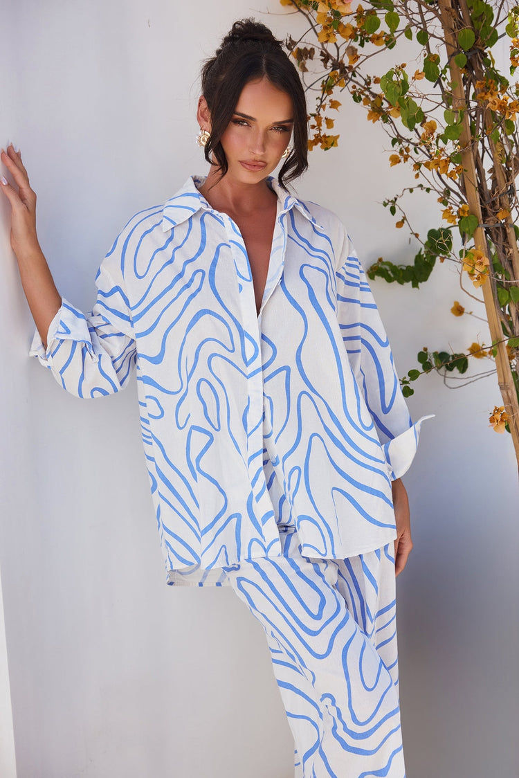 Sunlights In Capri Shirt - Blue for women