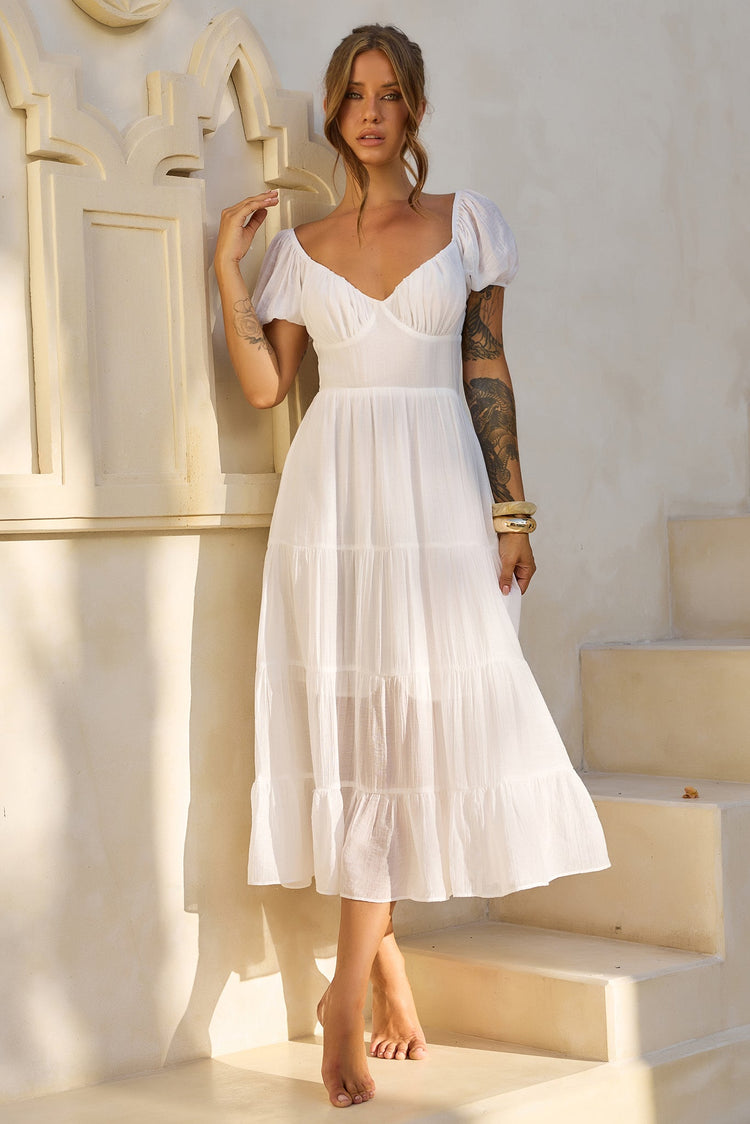 Sweetest Tea Maxi Dress - White for women