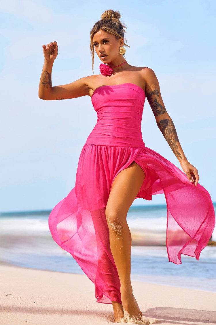 The Briana Maxi Dress - Hot Pink for women