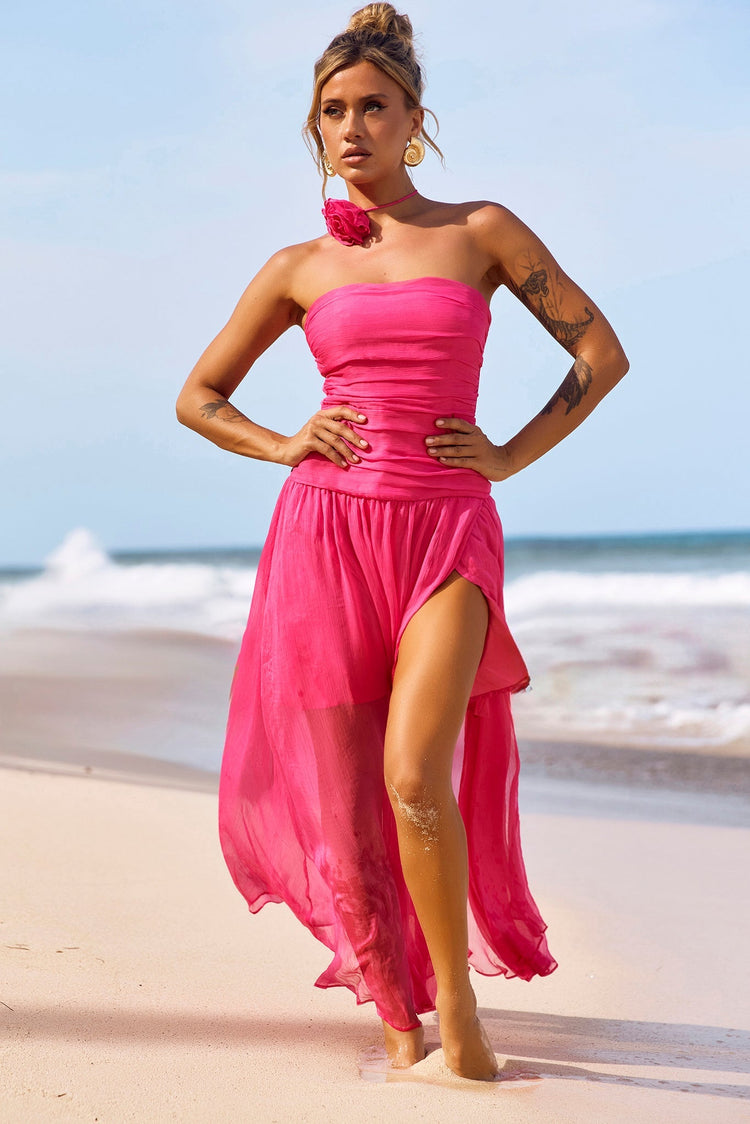 The Briana Maxi Dress - Hot Pink for women