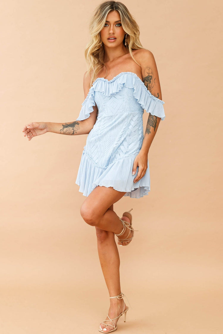 Venetian Summer Dress - Steel Blue for women
